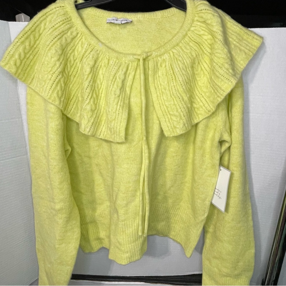 Caligraphie Peter Pan Collar Cropped Sweater NWT Large